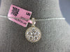 ESTATE LARGE 1.21CT DIAMOND 14KT YELLOW GOLD ROUND CLUSTER HALO FLOATING PENDANT