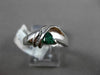 ESTATE .43CTW DIAMOND & AAA EMERALD 14KT WHITE GOLD TRILLION FUN FRINDSHIP RING