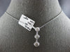 LARGE 1.20CT DIAMOND 14K WHITE GOLD 3 STONE PAST PRESENT FUTURE FLOATING PENDANT
