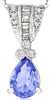 2.18CT DIAMOND & AAA TANZANITE 18KT WHITE GOLD FLOWER FILIGREE FLOATING PENDANT