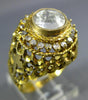 ANTIQUE LARGE 1.55CT DIAMOND 18K YELLOW GOLD OPEN FILIGREE CROSS ENGAGEMENT RING