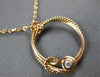 .03CT DIAMOND 14KT ROSE GOLD 3D SOLITAIRE LOVE KNOT CIRCLE OF LIFE FUN NECKLACE
