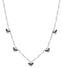 1.07CT DIAMOND & AAA SAPPHIRE 18K WHITE GOLD BUTTERFLY BY THE YARD LOVE NECKLACE