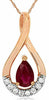 ESTATE .56CT DIAMOND & AAA RUBY 14KT ROSE GOLD 3D PEAR SHAPE INFINITY PENDANT