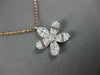 ESTATE .80CT DIAMOND 18K WHITE & ROSE GOLD FLOWER LEAF BY THE YARD LOVE NECKLACE