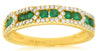 ESTATE .50CT DIAMOND & AAA EMERALD 14KT YELLOW GOLD 3D SEMI ETERNITY FUN RING