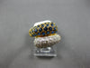 WIDE 2.71CT DIAMOND & AAA SAPPHIRE 18K YELLOW GOLD 3D MULTI ROW CRISS CROSS RING