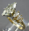 LARGE 1.70CT DIAMOND 14KT YELLOW GOLD MARQUISE GRADUATING ENGAGEMENT RING #27988