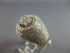 LARGE 2.57CT DIAMOND 14KT 2 TONE GOLD CLUSTER DOME SHAPE MULTI ROW UNISEX RING