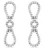 ESTATE .42CT DIAMOND 14K WHITE GOLD CLASSIC ROUND LOVE KNOT FUN HANGING EARRINGS