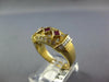 ESTATE 1.49CT DIAMOND & AAA RUBY 18K YELLOW GOLD PRINCESS & ROUND BEZEL FUN RING
