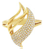 ESTATE .40CT DIAMOND 14KT YELLOW GOLD 3D DOUBLE LEAF LOVE KNOT FUN RING