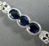 ESTATE WIDE 8.64CT DIAMOND & SAPPHIRE 18K WHITE GOLD 3D FILIGREE TENNIS BRACELET