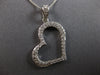 ESTATE .38CT DIAMOND 18KT WHITE GOLD OPEN HEART SIDEWAYS PAVE FLOATING PENDANT