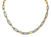 ESTATE 6.49CT DIAMOND 18KT 2 TONE GOLD 3D CLASSIC OPEN OVAL LINK TENNIS NECKLACE