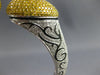 EXTRA LARGE 7.26CT WHITE & YELLOW DIAMOND 18KT WHITE GOLD CUFF BANGLE BRACELET
