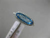 ESTATE 1.56CT DIAMOND & AAA OVAL BLUE TOPAZ 14KT WHITE GOLD HALO FILIGREE RING