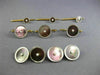 ANTIQUE LARGE AAA MOTHER OF PEARL & PEARL PLATINUM 14KT YELLOW GOLD CUFFLINK SET