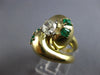 EXTRA LARGE 1.15CT DIAMOND & AAA EMERALD 18K YELLOW GOLD ENGAGEMENT RING #28010