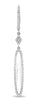 3.53CT DIAMOND & AAA WHITE TOPAZ 14KT WHITE GOLD OVAL ELONGATED HANGING EARRINGS
