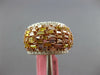 WIDE 2.14CT WHITE CANARY & PINK DIAMOND 18K WHITE & ROSE GOLD ANNIVERSARY RING