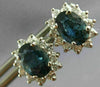 ESTATE 2.36CT DIAMOND & AAA SAPPHIRE 14KT WHITE GOLD FLOWER STUD EARRINGS #26438