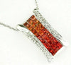 2.30CT DIAMOND & AAA ORANGE SAPPHIRE 14KT WHITE GOLD 3D ROUND & PRINCESS PENDANT