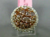 ESTATE LARGE 2.91CT MULTI COLOR DIAMOND 18KT 2 TONE GOLD MULTI SHAPE ROUND RING