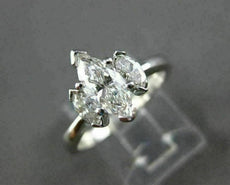 ESTATE 1.08CT MARQUISE DIAMOND 14KT WHITE GOLD 3 STONE ENGAGEMENT RING #22155