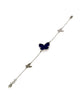 ESTATE 5.0CT AAA LAPIS 18KT WHITE GOLD 3D BUTTERFLY BY THE YARD LOVE BRACELET