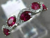 ESTATE 1.03CT DIAMOND & AAA RUBY 14KT WHITE GOLD 5 STONE ETOILE ANNIVERSARY RING