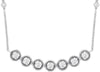ESTATE .50CT DIAMOND 14KT WHITE GOLD 7 STONE BEZEL BY THE YARD BAR LOVE NECKLACE