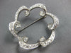 ANTIQUE LARGE 2.10CT DIAMOND PLATINUM 3D CLASSIC OPEN FLOWER PIN PENDANT