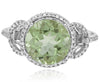 LARGE 3.54CT DIAMOND & AAA GREEN AMETHYST 14KT WHITE GOLD 3D HALO LOVE KNOT RING