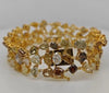 WIDE 48.19CT MULTI COLOR DIAMOND 18KT YELLOW GOLD 3D MULTI SHAPE TENNIS BRACELET