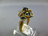 WIDE 2.66CT DIAMOND & AAA SAPPHIRE 18KT YELLOW GOLD OVAL TWO ROW SWIRL LOVE RING