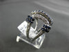 ESTATE LARGE 2.30CT DIAMOND & AAA SAPPHIRE 14KT WHITE GOLD 3D PAVE FUN RING