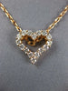 ESTATE .53CT DIAMOND 18KT ROSE GOLD 3D CLASSIC OPEN HEART LOVE PENDANT