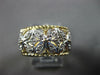 ESTATE WIDE .26CT DIAMOND 14KT 2 TONE GOLD 3D FLOWER FILIGREE ANNIVERSARY RING