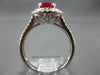 WIDE 2.46CT DIAMOND & AAA RUBY 18KT WHITE GOLD OVAL DOUBLE HALO ENGAGEMENT RING