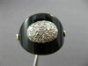 ANTIQUE WIDE .40CT DIAMOND & AAA ONYX 14K TWO TONE GOLD CLASSIC OVAL RING #26358