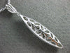 EXTRA LARGE 1.43CT DIAMOND 18KT WHITE GOLD OPEN FILIGREE MARQUISE SHAPE PENDANT