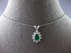 .80CT DIAMOND & AAA EMERALD 14KT WHITE GOLD 3D PEAR SHAPE & ROUND PENDANT #27923