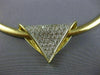 ESTATE LARGE 1.37CT DIAMOND 14K 2 TONE GOLD TRIANGLE SLIDE PENDANT #17213