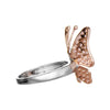 ESTATE 1.03CT WHITE & PINK DIAMOND 18KT WHITE & ROSE GOLD 3D BUTTERFLY LOVE RING