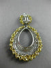 ESTATE LARGE 14.62CT WHITE & MULTI FANCY DIAMONDS 18KT 2 TONE GOLD DROP EARRINGS