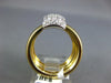 ESTATE LARGE .84CT DIAMOND 18KT 3D 2 TONE GOLD RECTANGULAR PAVE DOUBLE FUN RING