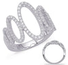 ESTATE WIDE .58CT DIAMOND 14KT WHITE GOLD OPEN OVAL CLASSIC GRADUATING FUN RING