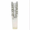 ESTATE 1.32CT DIAMOND 18KT WHITE GOLD 3D ROUND & BAGUETTE 3 ROW ANNIVERSARY RING