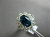 ESTATE LARGE 7.48CT DIAMOND & AAA SAPPHIRE 14KT WHITE GOLD OVAL ENGAGEMENT RING